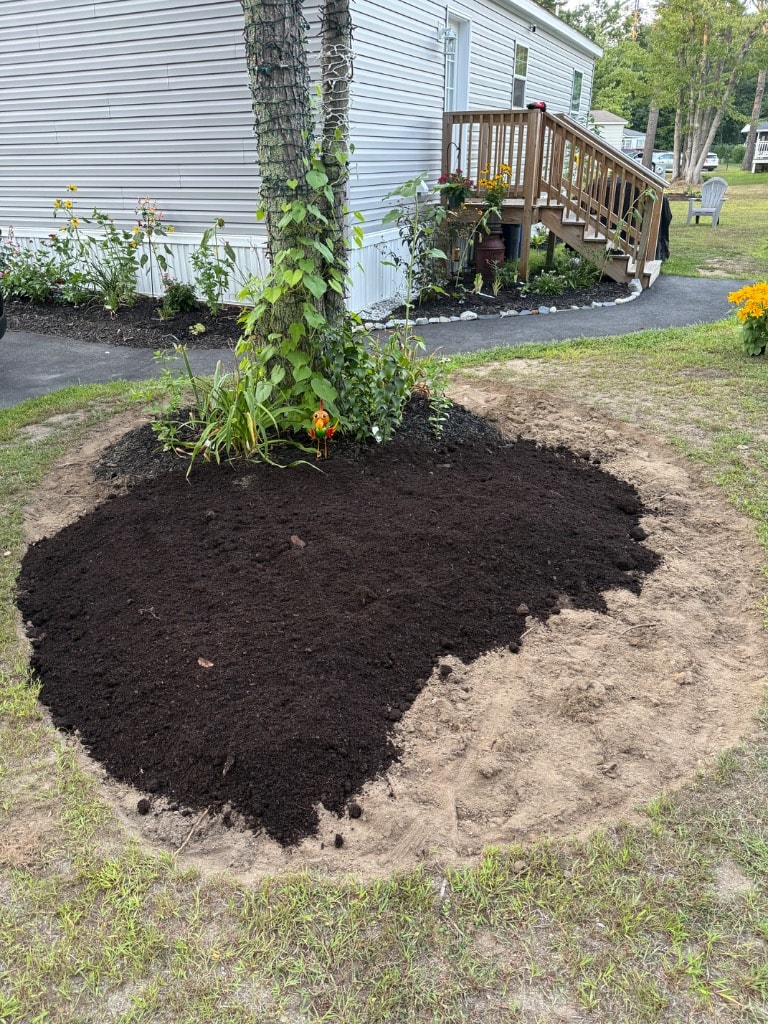 First expansion of The Egg 2.0 — adding compost and digging in